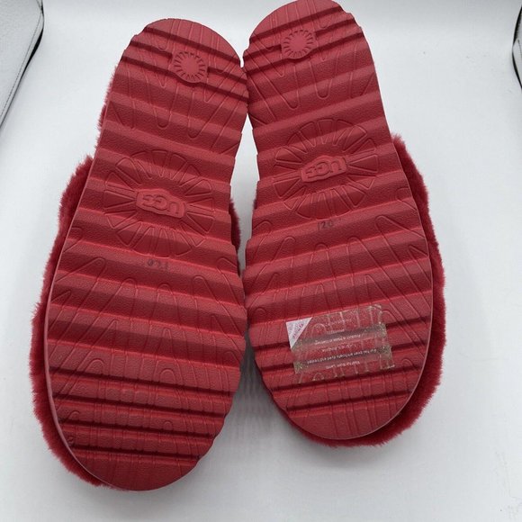 UGG Women's SUPER FLUFF SLIPPERS in RIBBON RED sz 8 1121751-NEW w/marks on soles - Picture 15 of 15